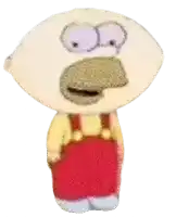 Stewie Griffin with Homer Simpson's face.